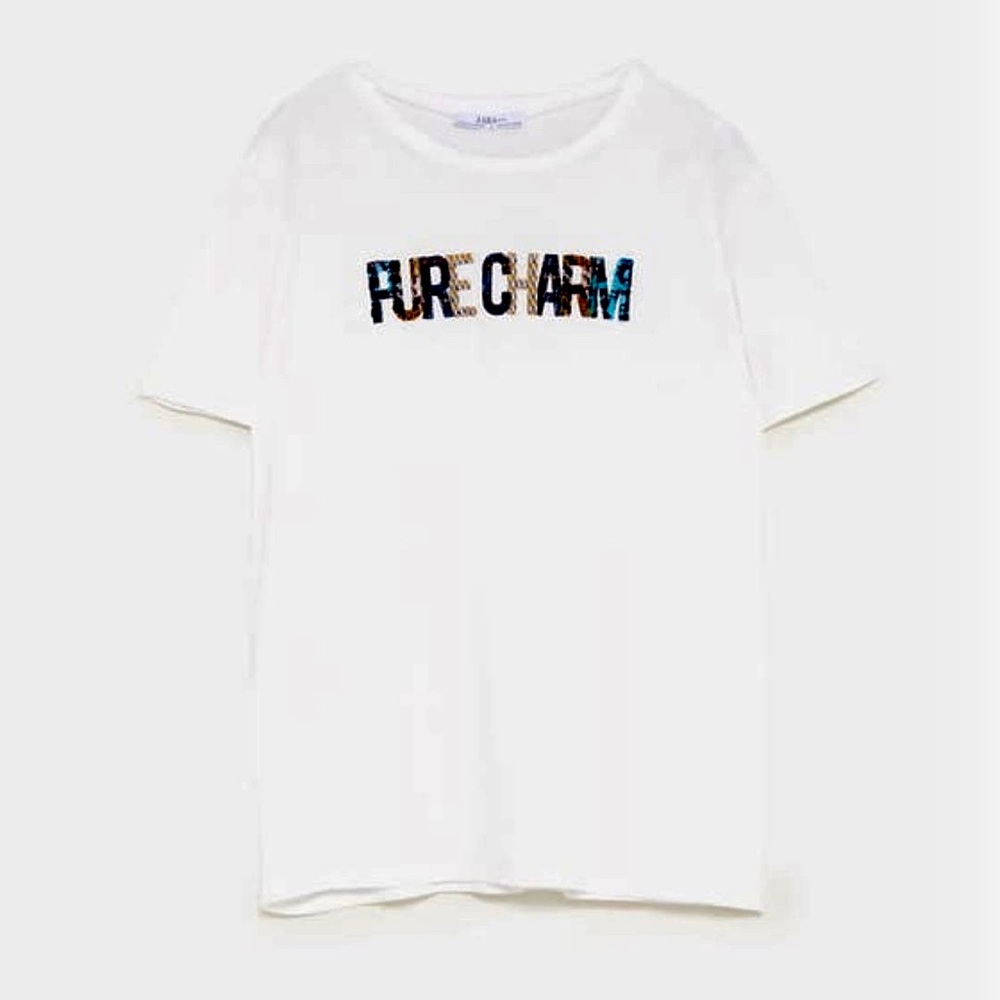 Zara pure charm tweed t-shirt
